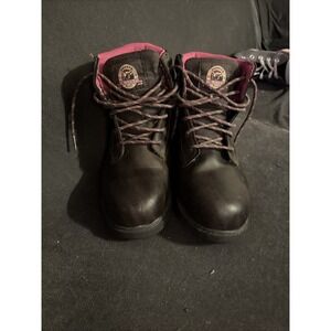 Womens Brahma Steel Toe Boots Brown With Pink Interior Size 8